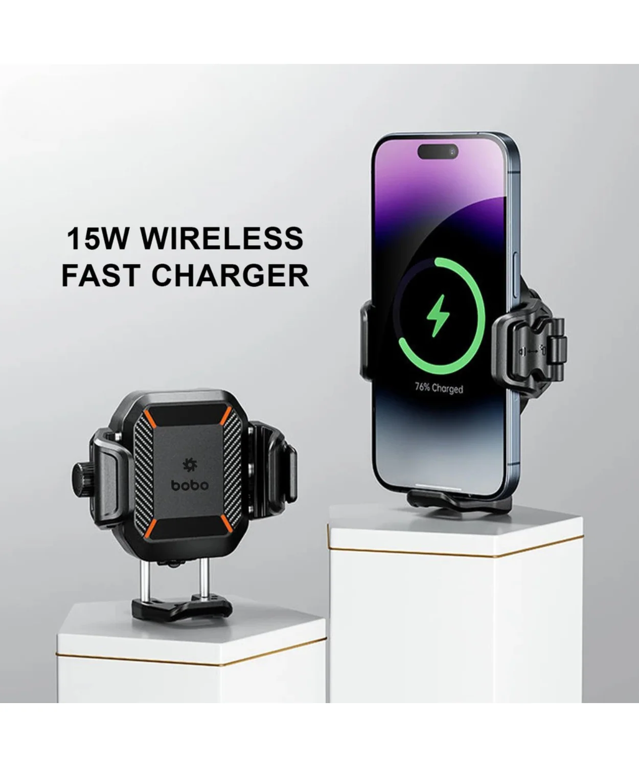 BOBO BM23H Pro Handlebar Mount Anti-Vibration and Anti-Theft with 15W Wireless / 36W USB-C Charger. - Image 6