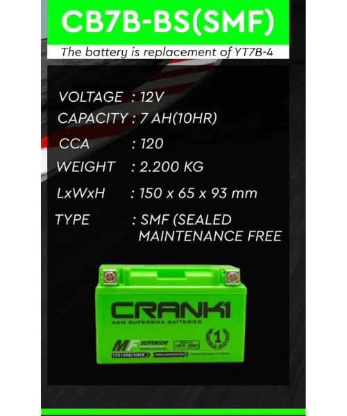 Crank1 Battery For Ducati Panigale V4 Standard CC1198-2018 TO 2021-CB7B-BS - Image 2