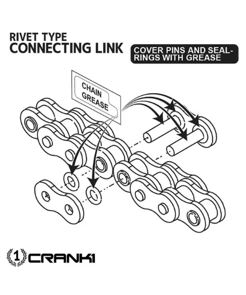 Crank1 Chain For Yamaha WR 450 F (2009-2019) 520 Pitch ZVM-X 114L - Gold - Image 2