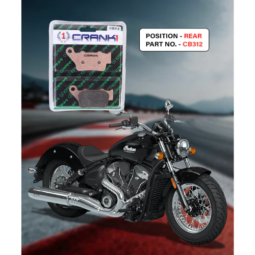 Crank1 Fully Sintered H2 Series Brake Pads for Indian Scout Classic (2017-2021) - Image 2