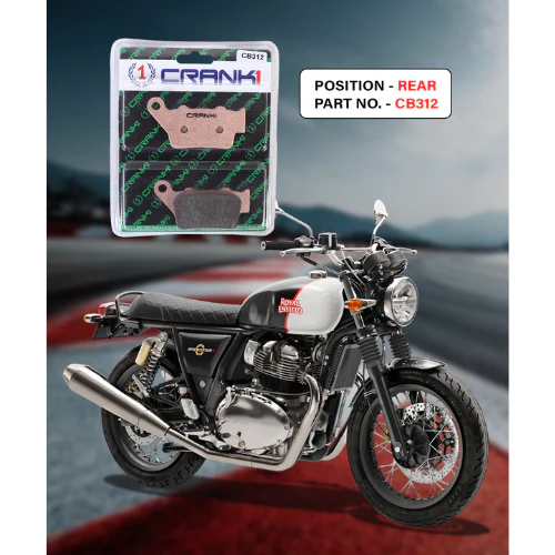 Crank1 Fully Sintered H2 Series Brake Pads for RE Interceptor 650 (2018 Onwards)