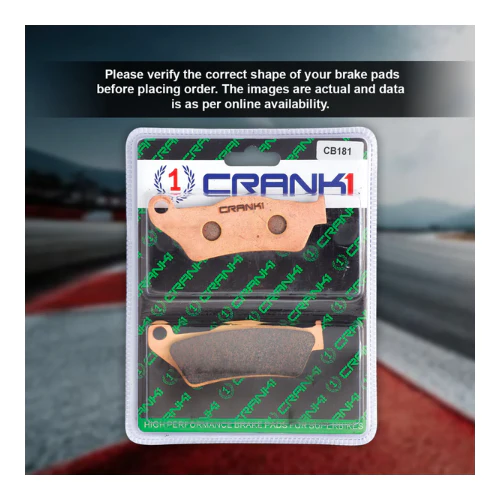 Crank1 Fully Sintered H2 Series Brake Pads for Triumph Bonneville Bobber (2017 Onward) - Image 3