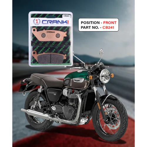 Crank1 Fully Sintered H2 Series Brake Pads for Triumph Bonneville T100 (2017 Onward) - Image 2