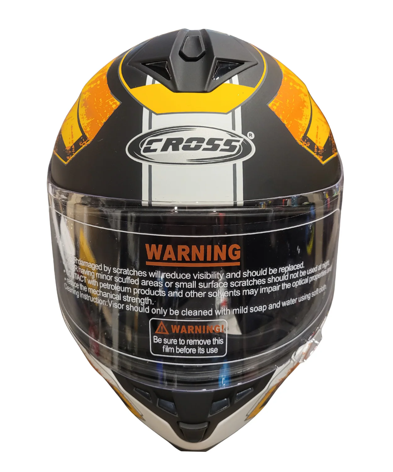 Cross Scorpion Full Face Helmet - Matt Orange Black - Image 3