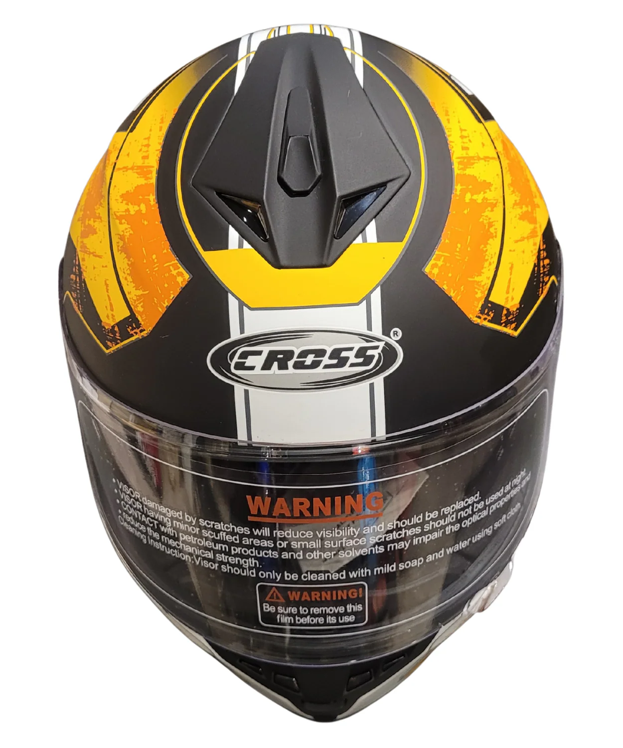 Cross Scorpion Full Face Helmet - Matt Orange Black - Image 4