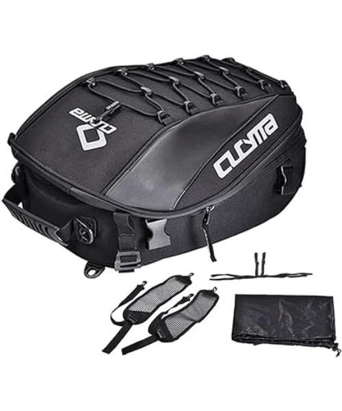 Cucyma Motorcycle Tail Seat Bag - Black - Image 3