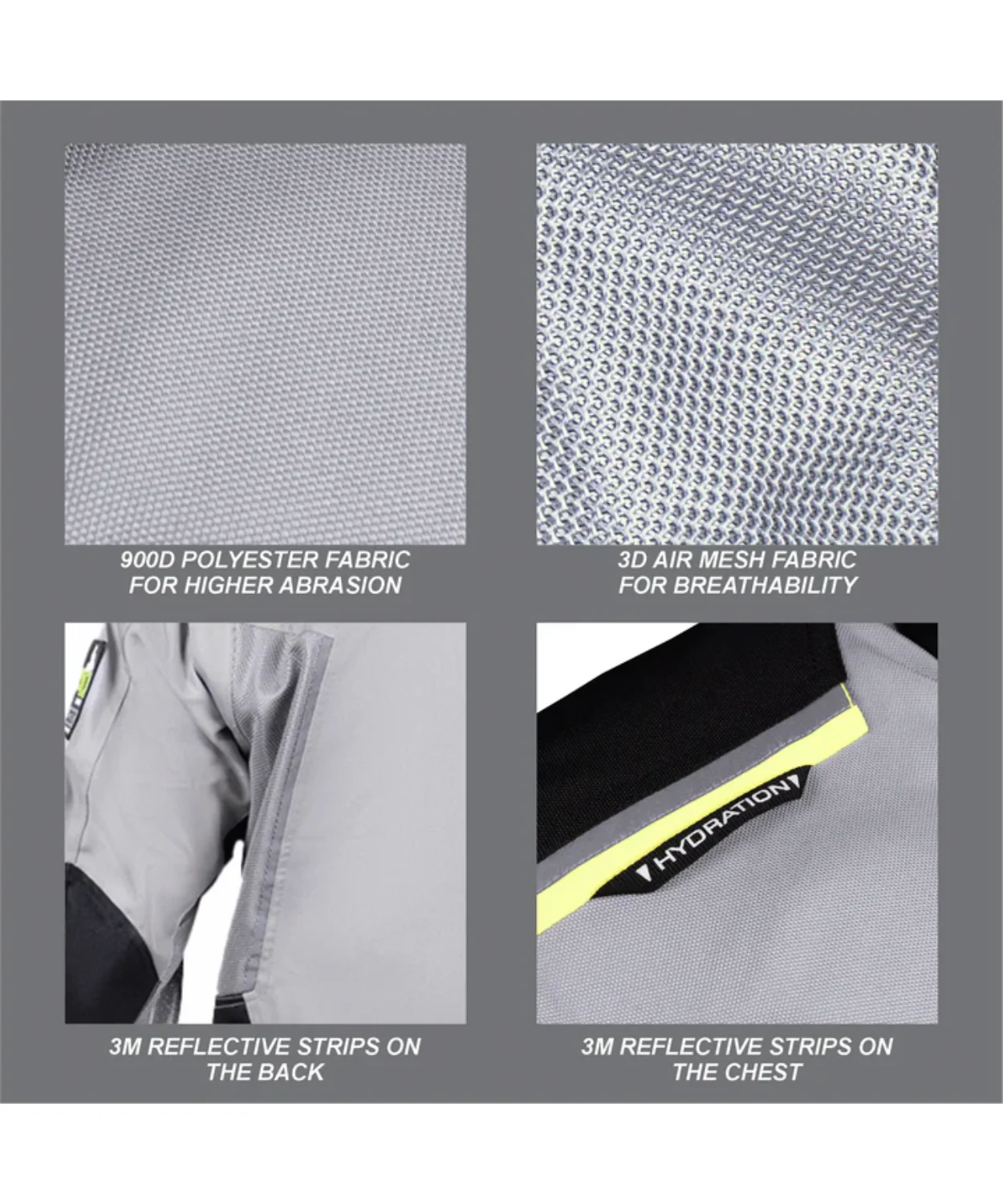 DSG Adv Riding Jacket - Grey Black Yellow Fluo - Image 5
