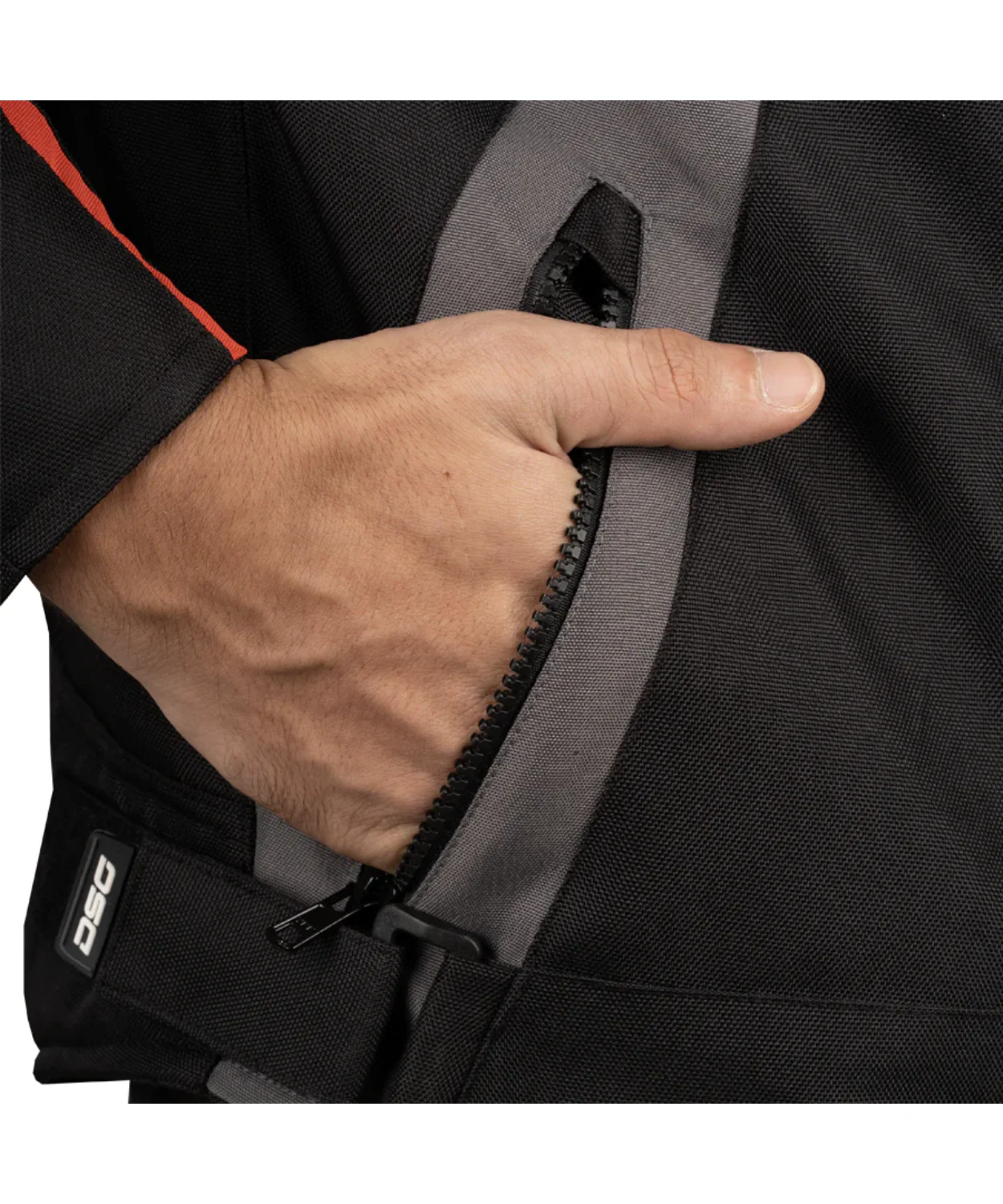 DSG Apex V2 Riding Jacket - Black Grey Red - Image 3