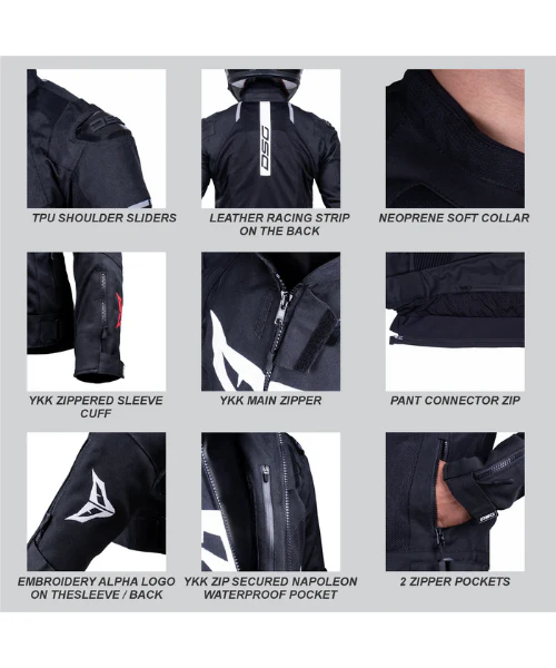 DSG GP X Riding Jacket - Black White - Image 6