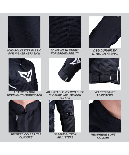 DSG GP X Riding Jacket - Black White - Image 7