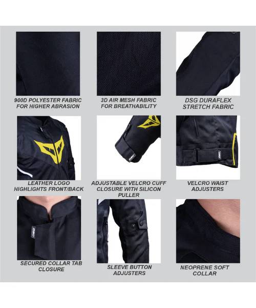 DSG GP X Riding Jacket - Black Yellow Fluo - Image 6