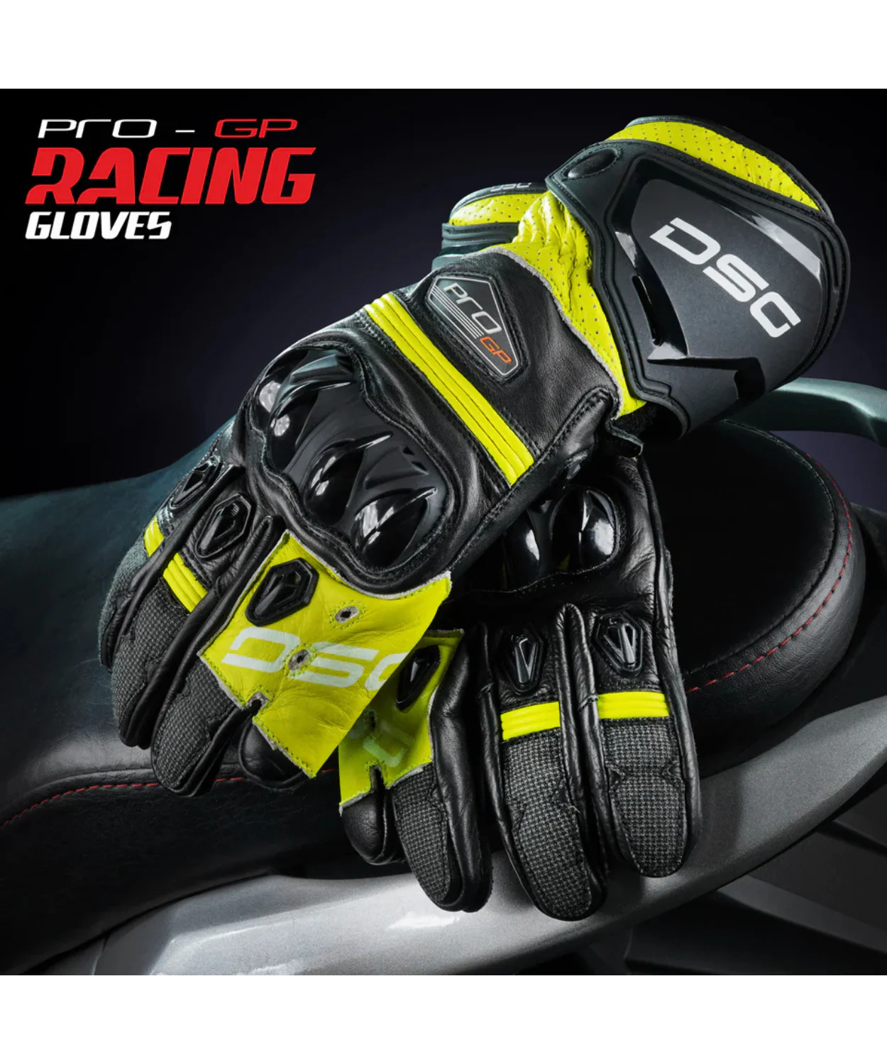 DSG Pro GP Riding Glove - Black Fluro Yellow - Image 4