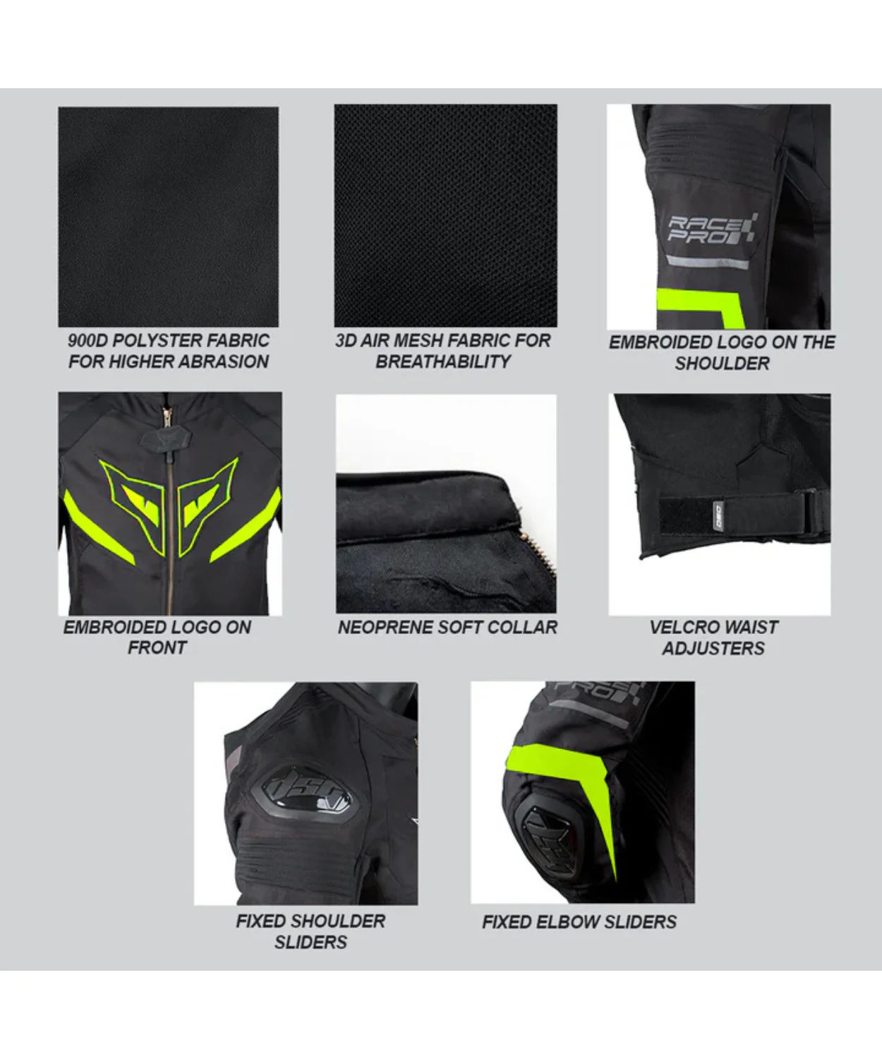 DSG Race Pro V3 Riding Jacket - Yellow Fluo - Image 9