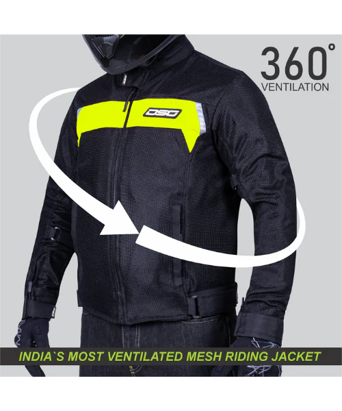 DSG Roadster Riding Jacket - Black Yellow Fluo - Image 3