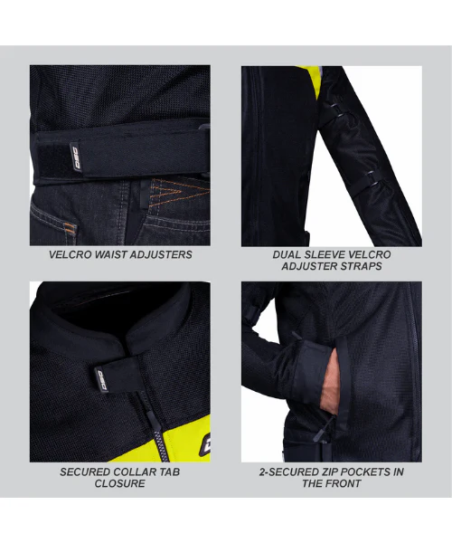 DSG Roadster Riding Jacket - Black Yellow Fluo - Image 5