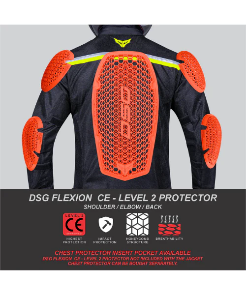 DSG Roadster Riding Jacket - Black Yellow Fluo - Image 7
