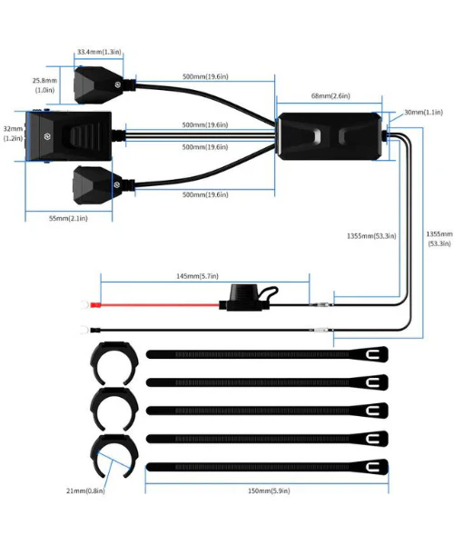 Fahren Motorcycle Triple Socket Charger - T1 Pro - Image 4