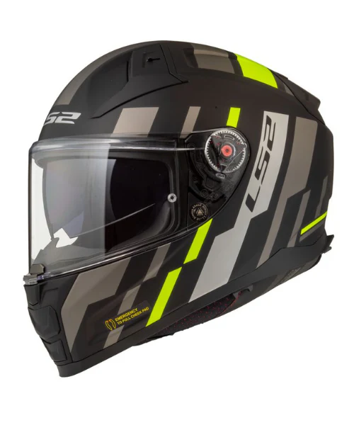LS2 FF811 Vector II Tron Helmet - Matt Black HiViz Yellow - Image 2