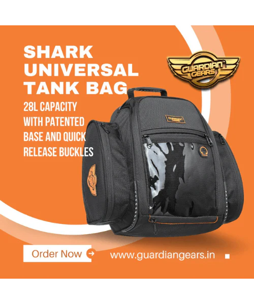 Guardian Gears Shark Universal 28L Non Magnetic Tank Bag with Rain Cover - Image 7