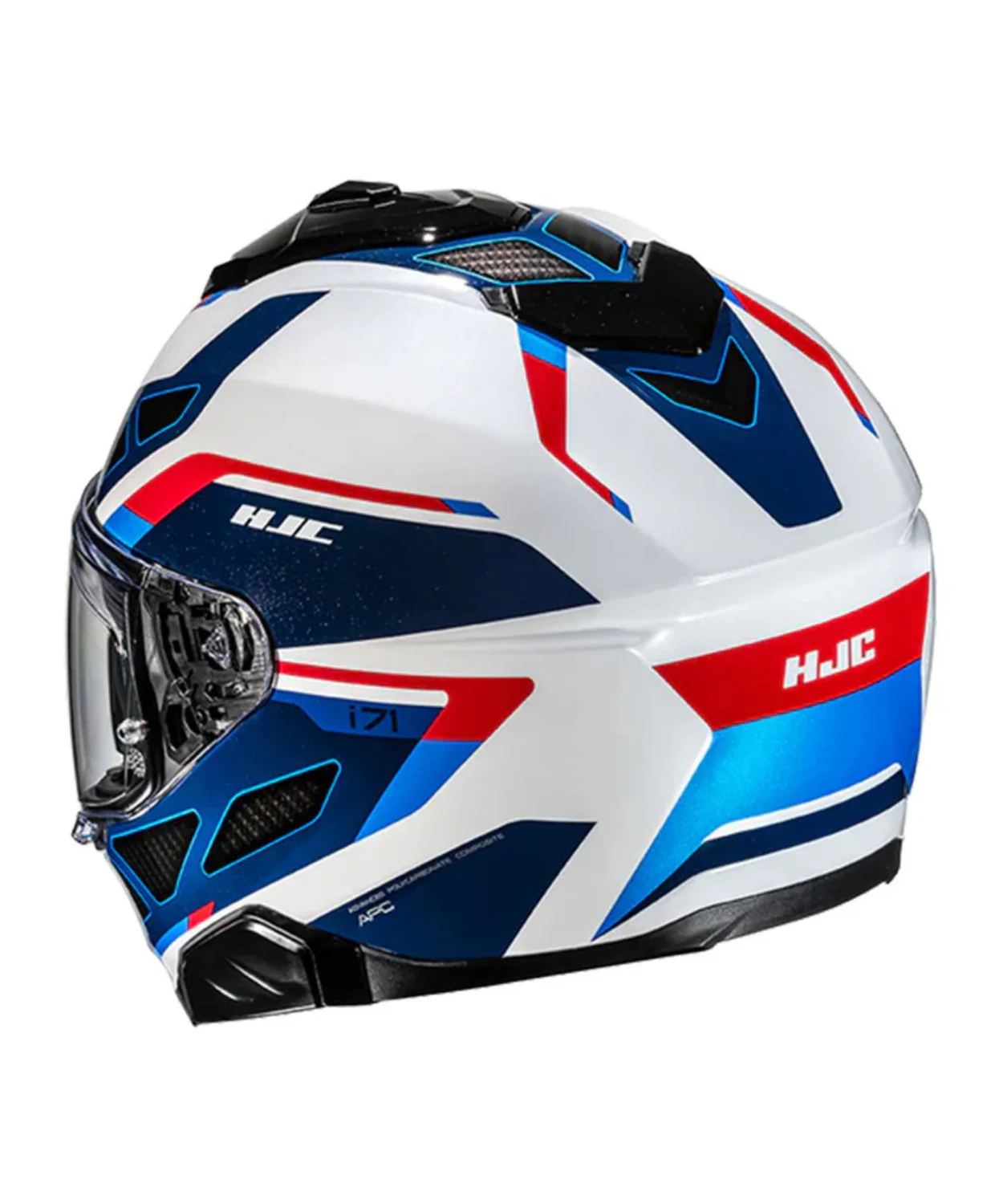 HJC I71 Zest MC21 Helmet - White Red Blue - Image 2