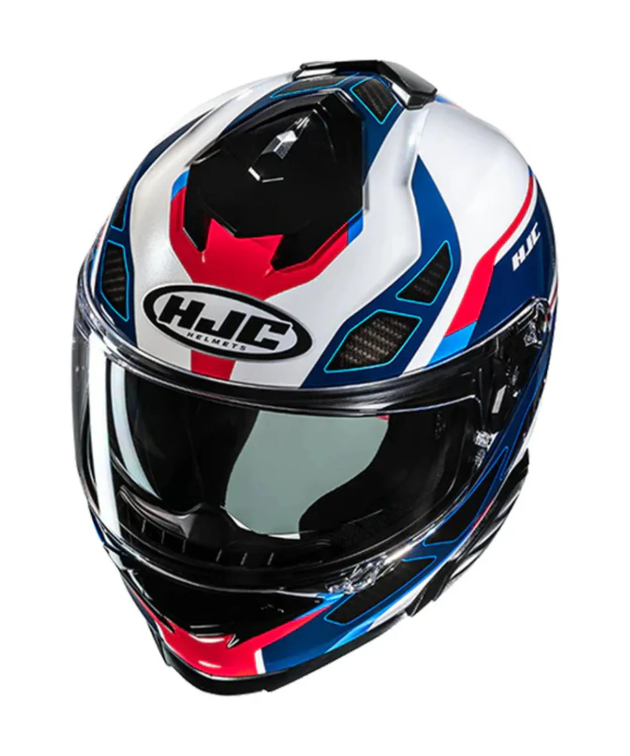 HJC I71 Zest MC21 Helmet - White Red Blue - Image 3
