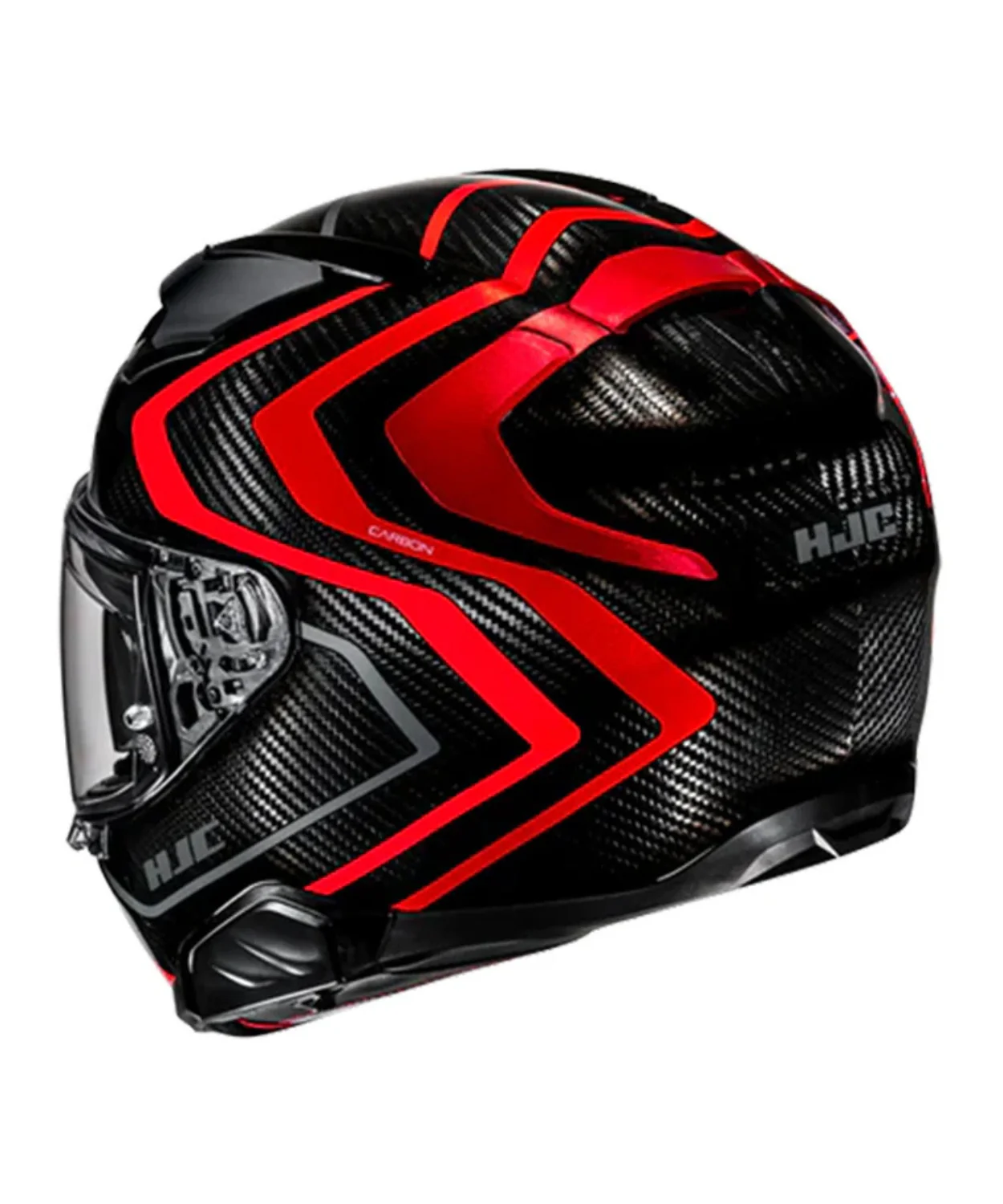 HJC F71 (F7X) Nevio Carbon Fiber MC1 Helmet (ECE 22.06) - Black Red - Image 2