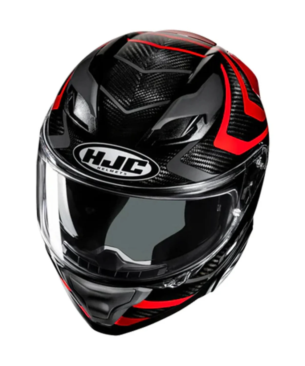 HJC F71 (F7X) Nevio Carbon Fiber MC1 Helmet (ECE 22.06) - Black Red - Image 3