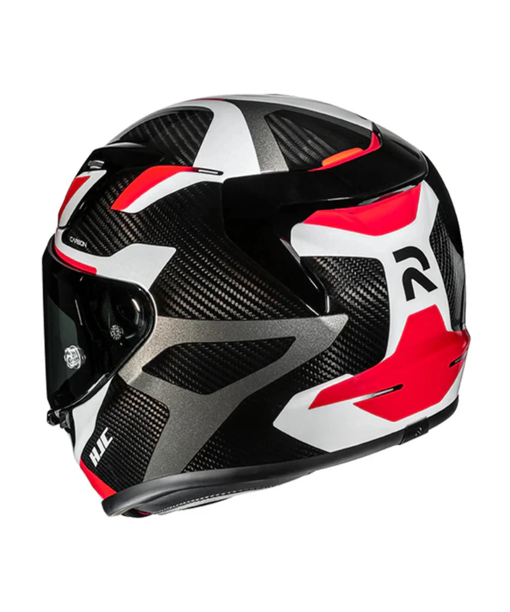 HJC Rpha 12 Xentra Carbon Fiber MC1 Helmet (ECE 22.06) - Black Red - Image 3