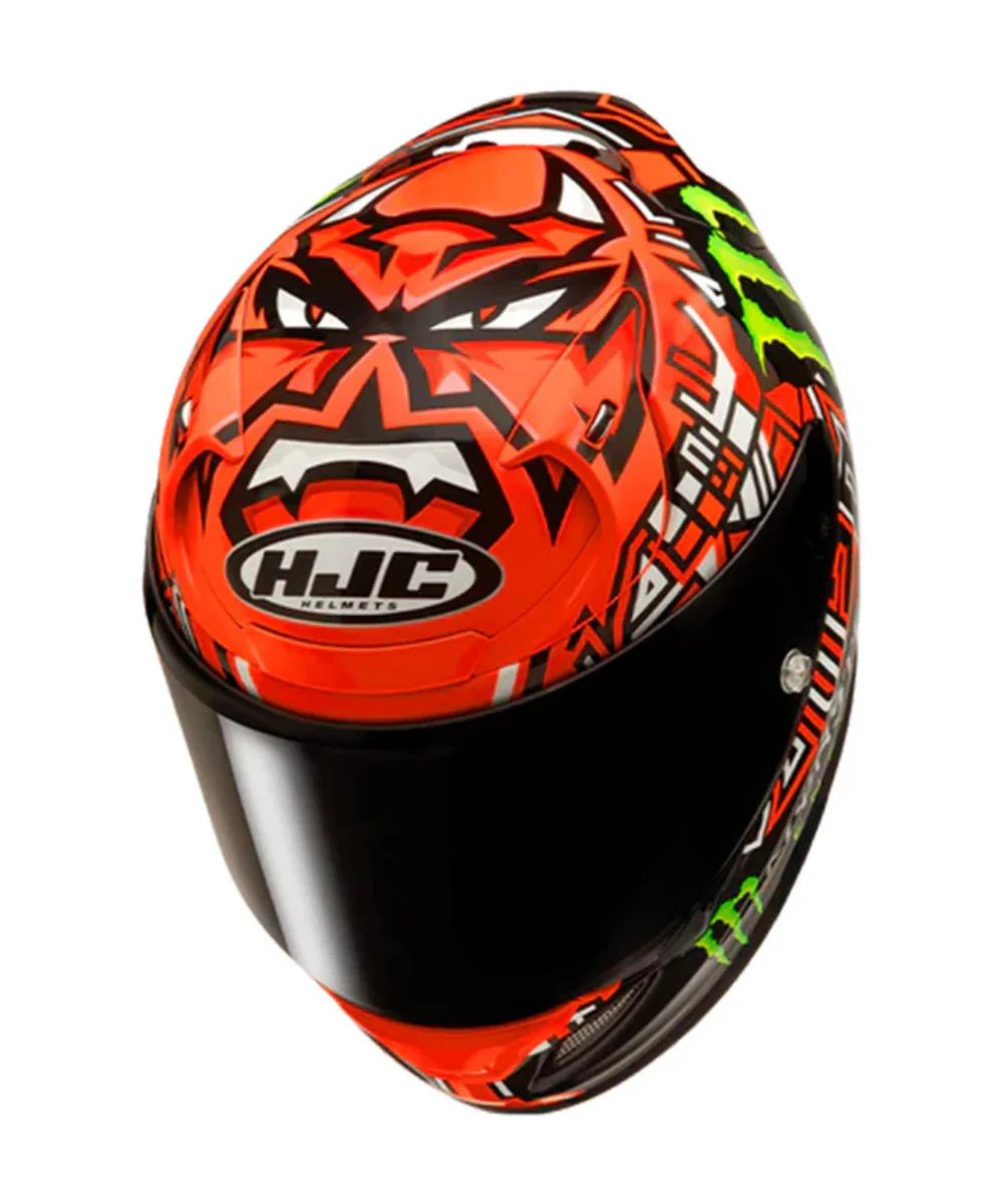 HJC Rpha 12 Quartararo Replica II Carbon Fiber MC1 Helmet (ECE 22.06) - Orange Red - Image 2