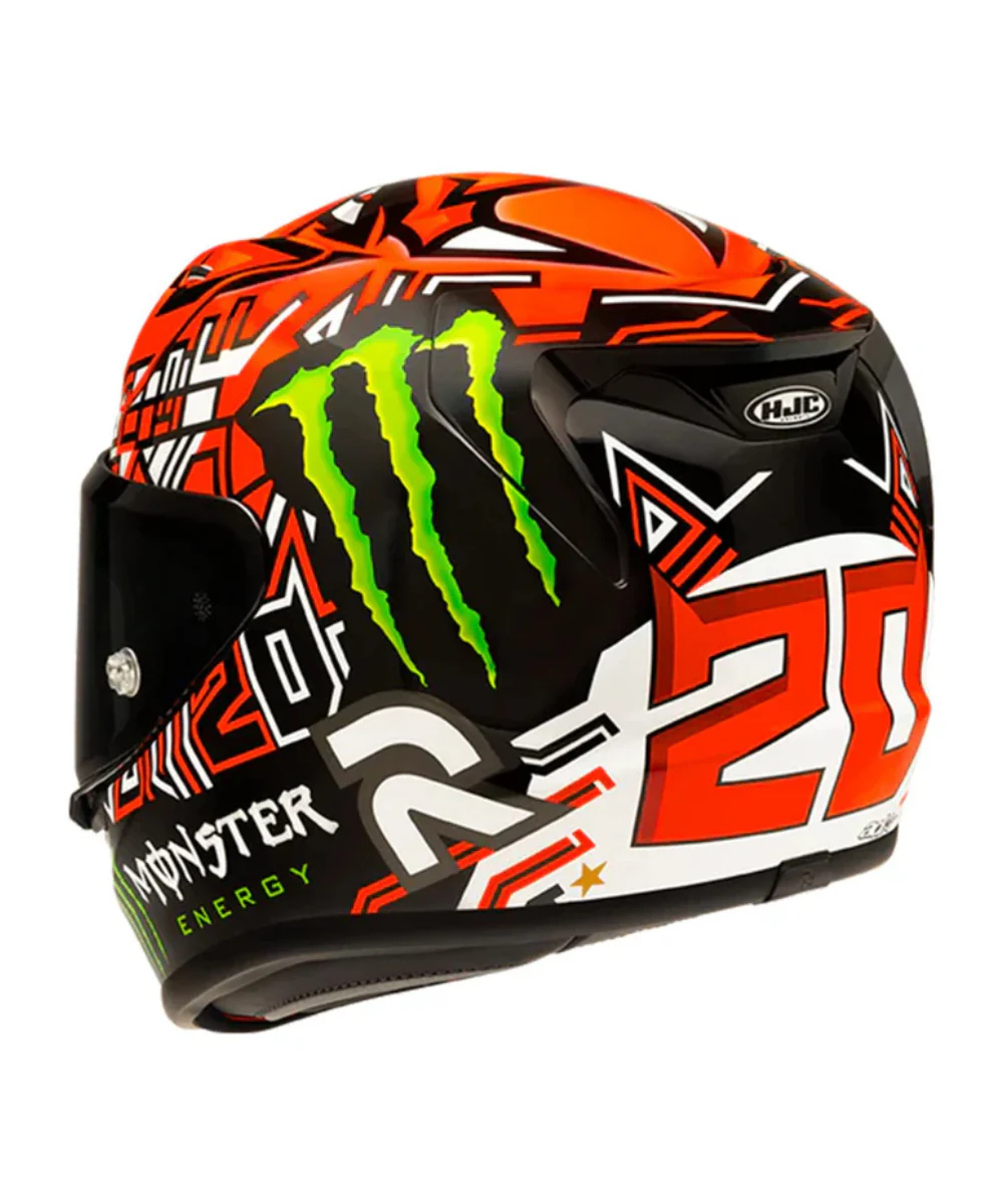 HJC Rpha 12 Quartararo Replica II Carbon Fiber MC1 Helmet (ECE 22.06) - Orange Red - Image 3