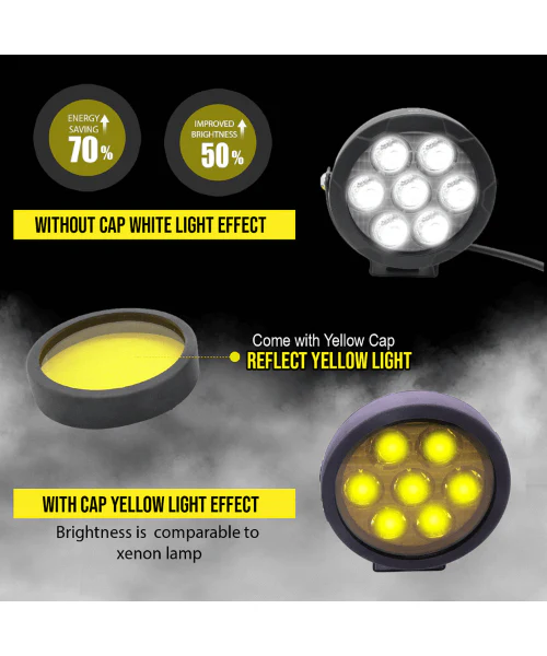 HJG 7 Led White/Yellow Fog Light (70W) with yellow filter (1 Year Warranty) - Image 6