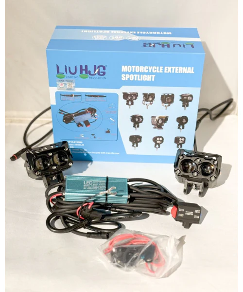 HJG LED 60W Motorcycle Spot Beam Aux Lamp with Wire Harness (1 Year Warranty)