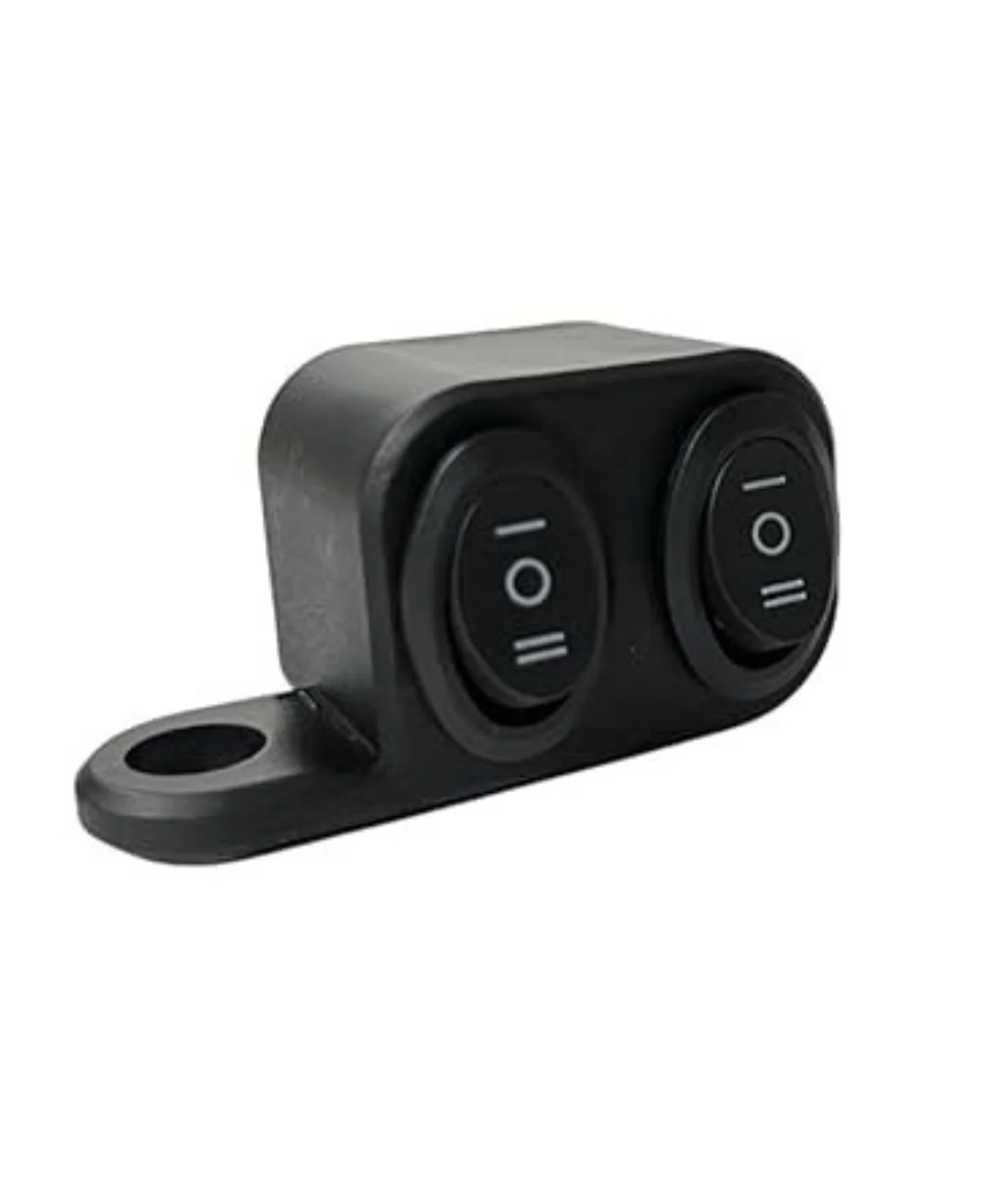 HJG Dual Colour Aux Light Double Switch - Black