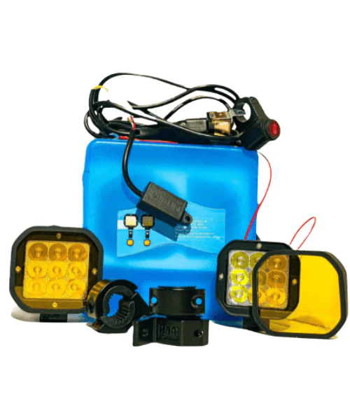HJG Square 9 LED Fog Light with Wiring Harness and Mounts - Pair (120W) (1 Year Warranty) - Image 3