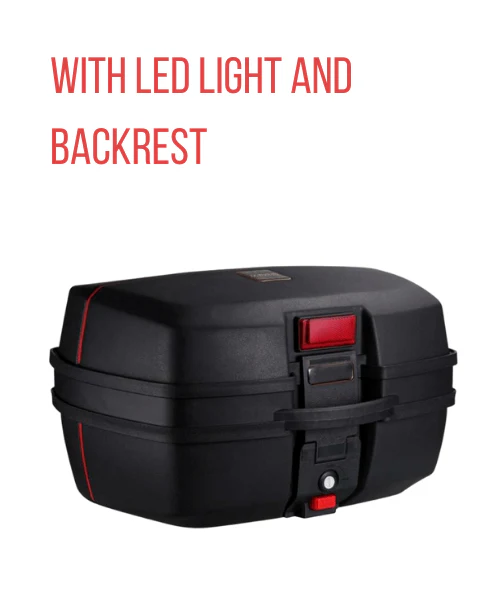 JDR 32 Litres Top Box with LED Light and Backrest - Image 2