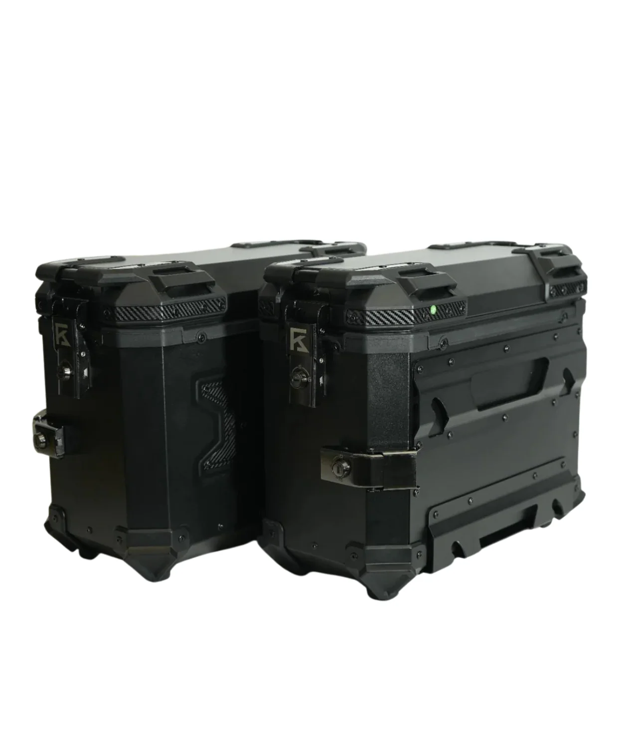 Kolga Bros Carbon Moto Alluminium Panniers 76L - Black - Image 3