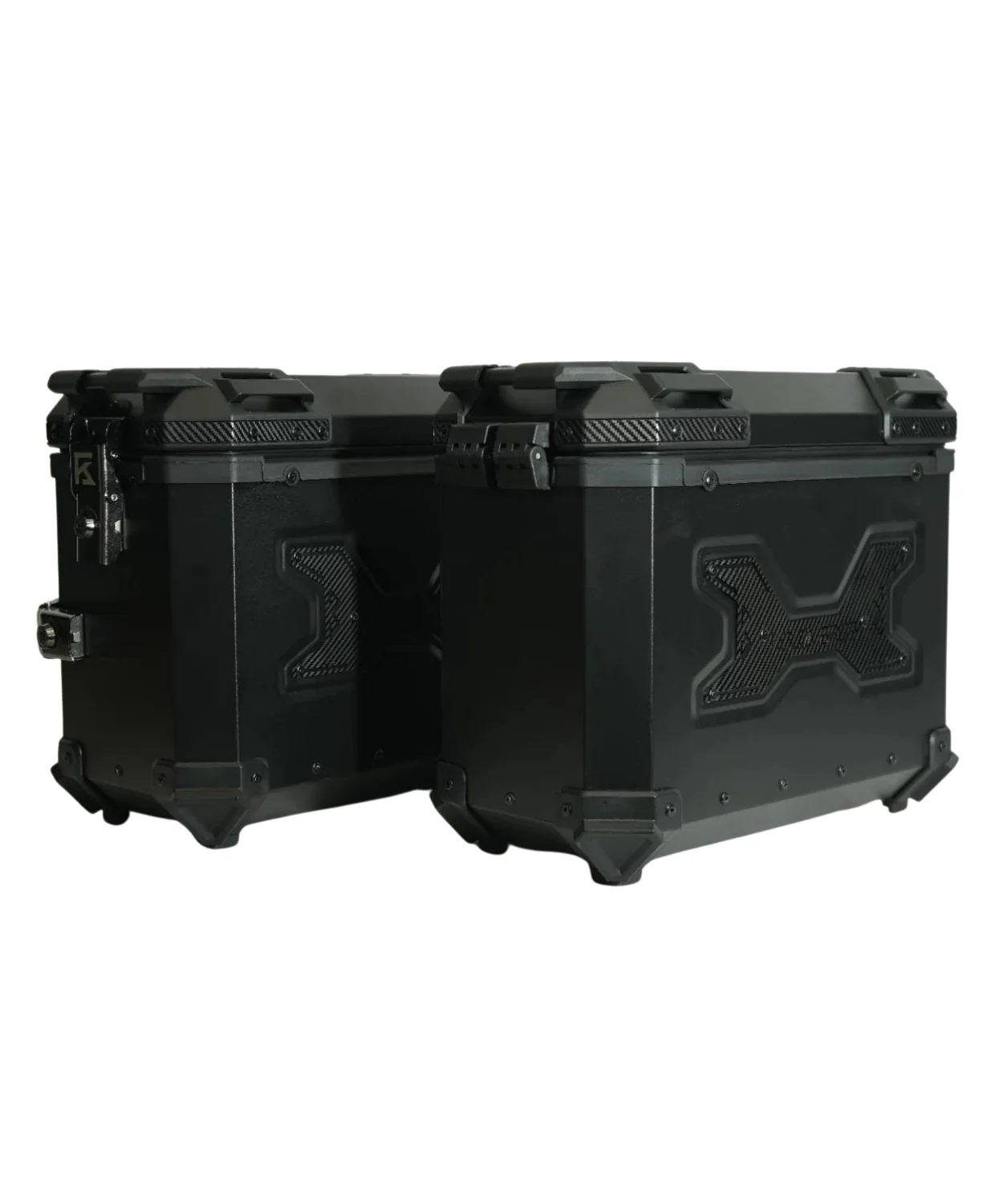 Kolga Bros Carbon Moto Alluminium Panniers 76L - Black - Image 7