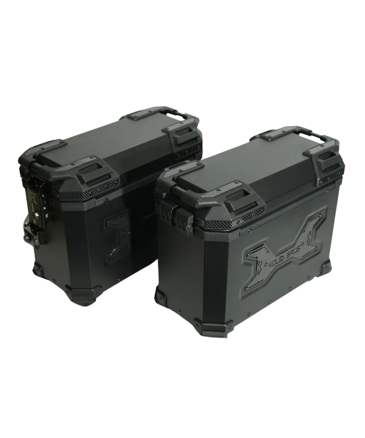 Kolga Bros Carbon Moto Alluminium Panniers 76L - Black - Image 8