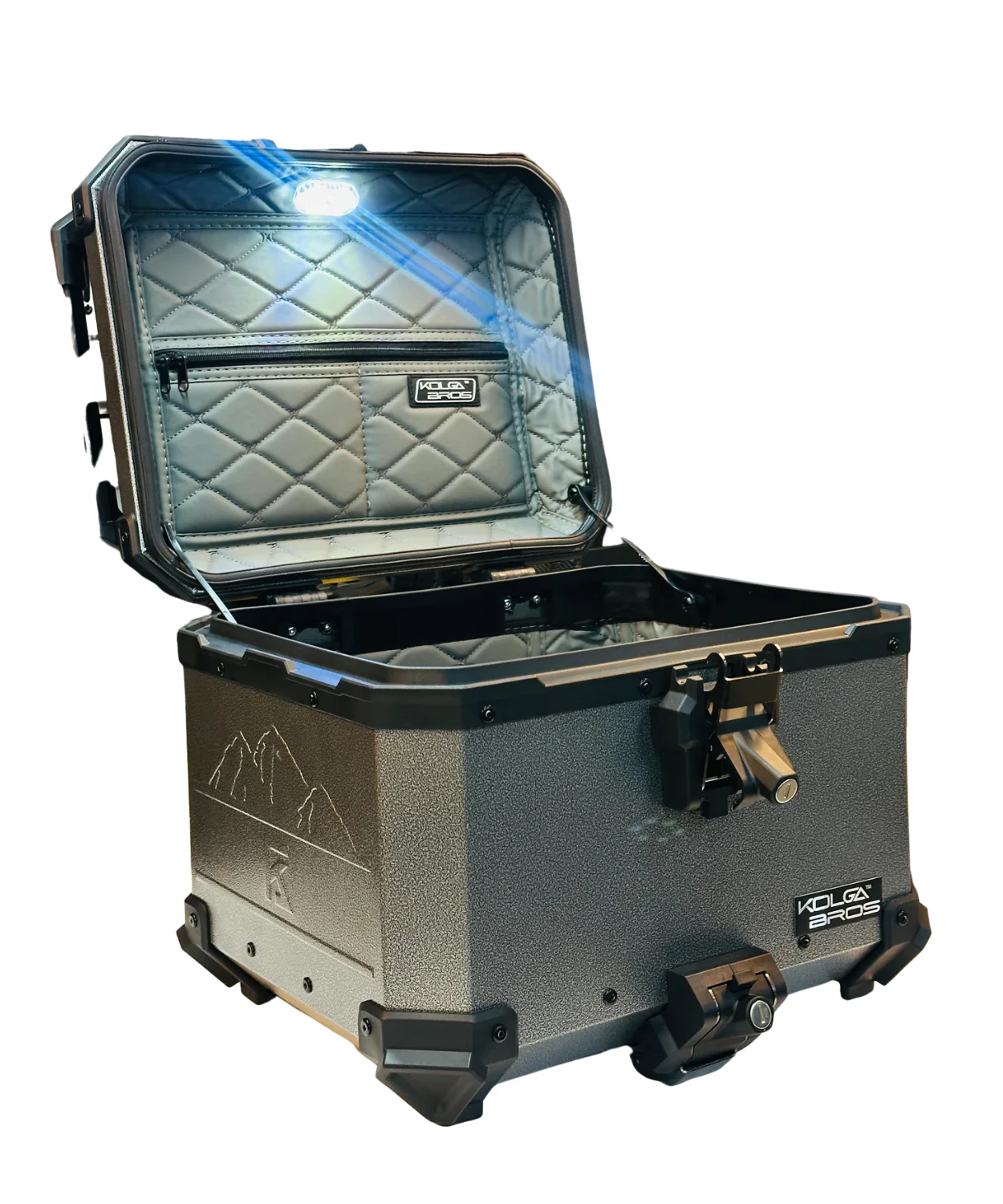 Kolga Bros Beast Moto Trunk Aluminium Alloy Top Box - Silver - KBMT-04 - Image 6
