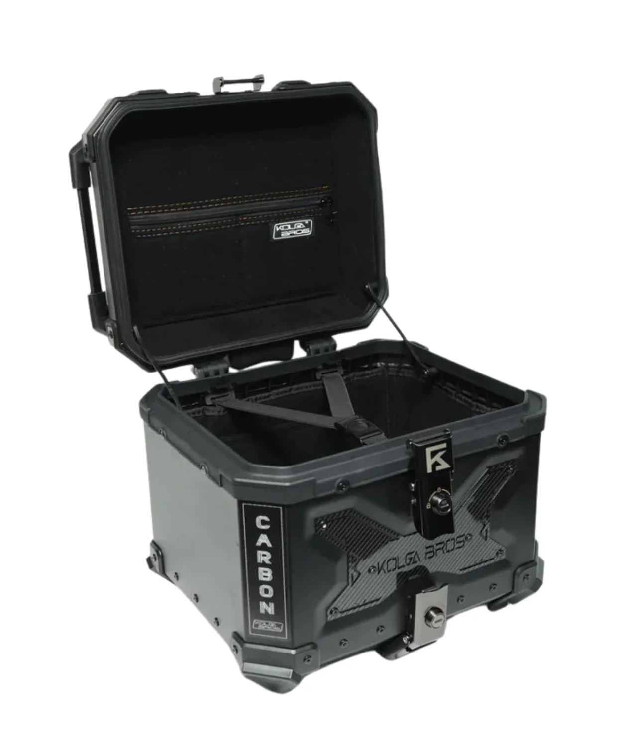 Kolga Bros Aluminium Alloy Carbon Moto Trunk 36L Top Box - Black - KBMT-05-36 - Image 5