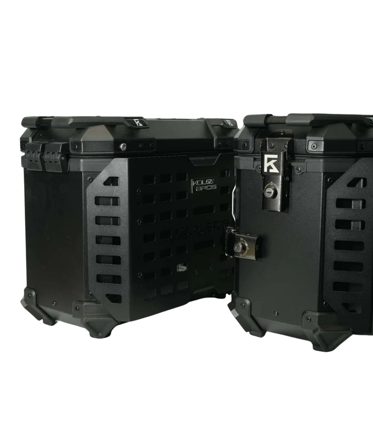 Kolga Bros Camper 38L Moto Alluminium Panniers - Black - Image 4