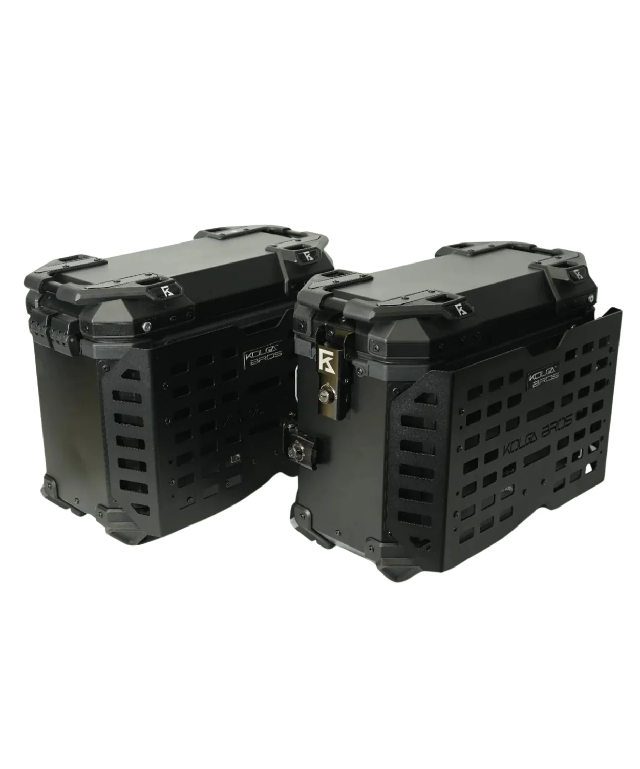 Kolga Bros Camper 38L Moto Alluminium Panniers - Black - Image 5