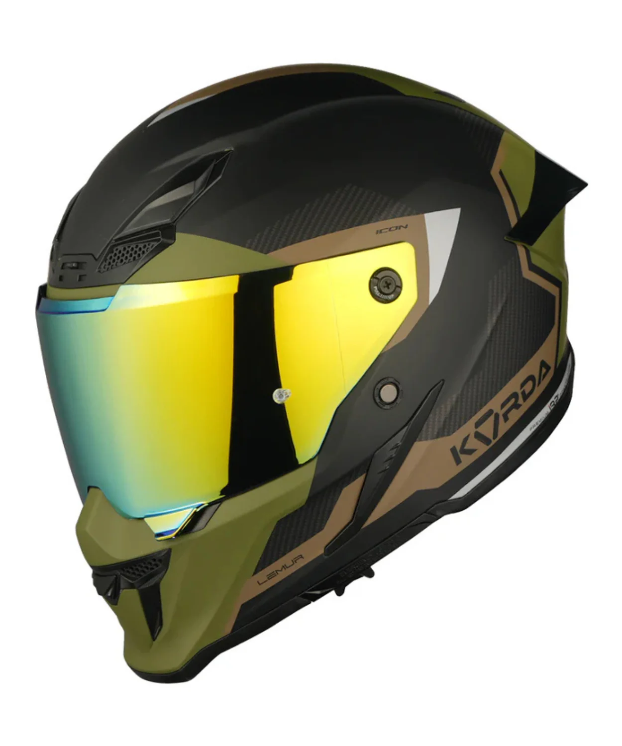 Korda Icon Lemur Helmet - Matt Military Green - Image 2