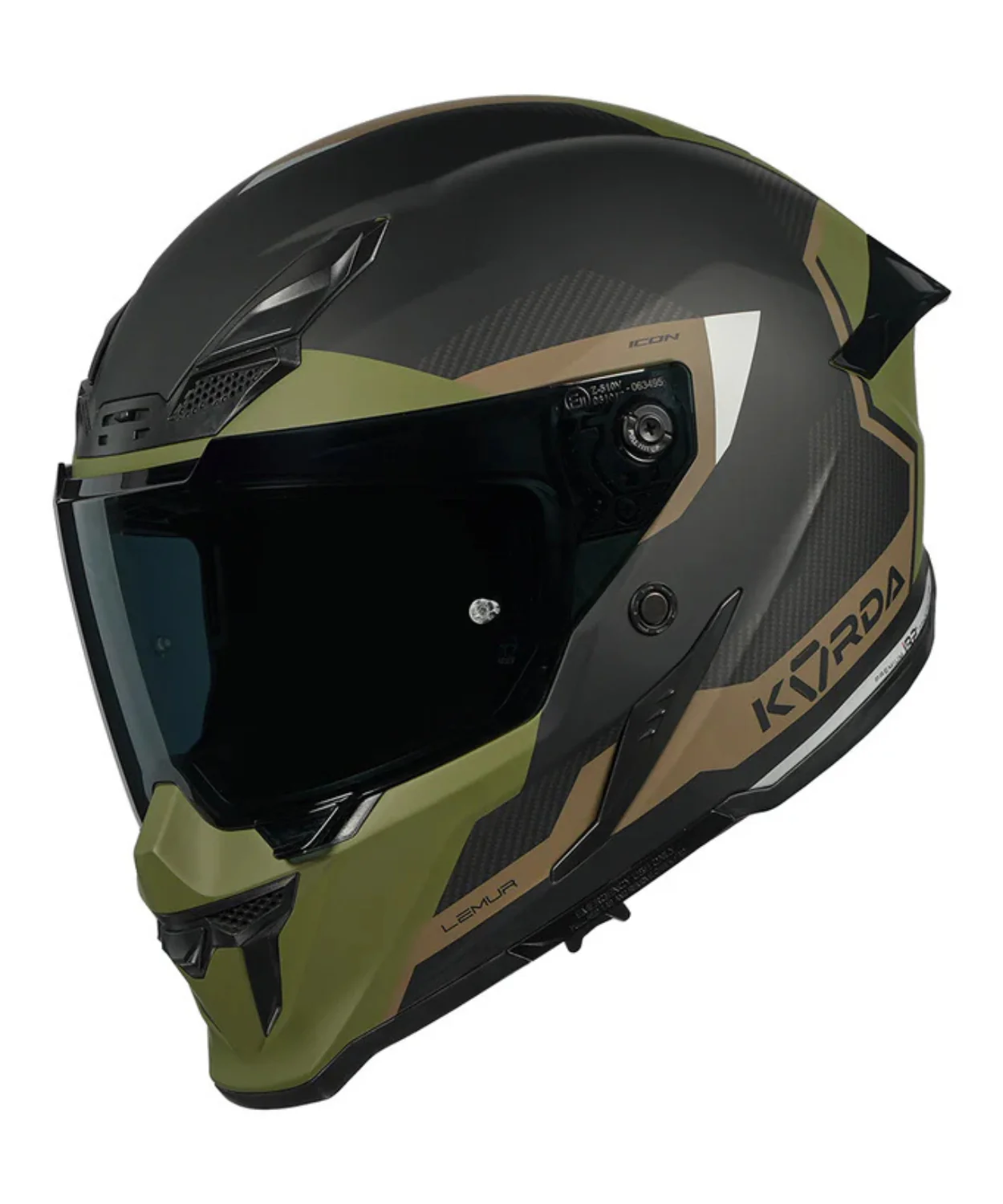 Korda Icon Lemur Helmet - Matt Military Green - Image 3