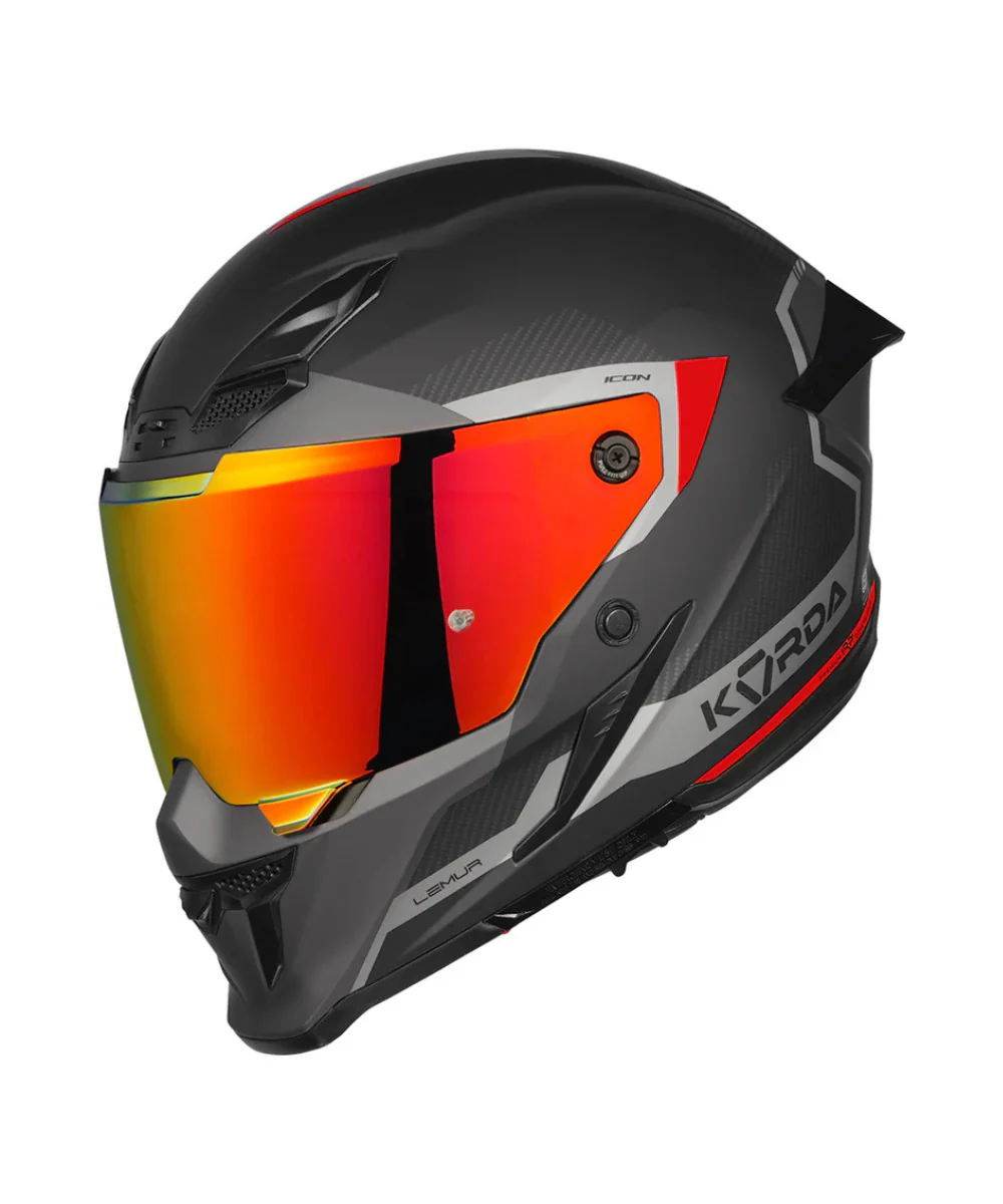 Korda Icon Lemur Helmet - Matt Red - Image 5