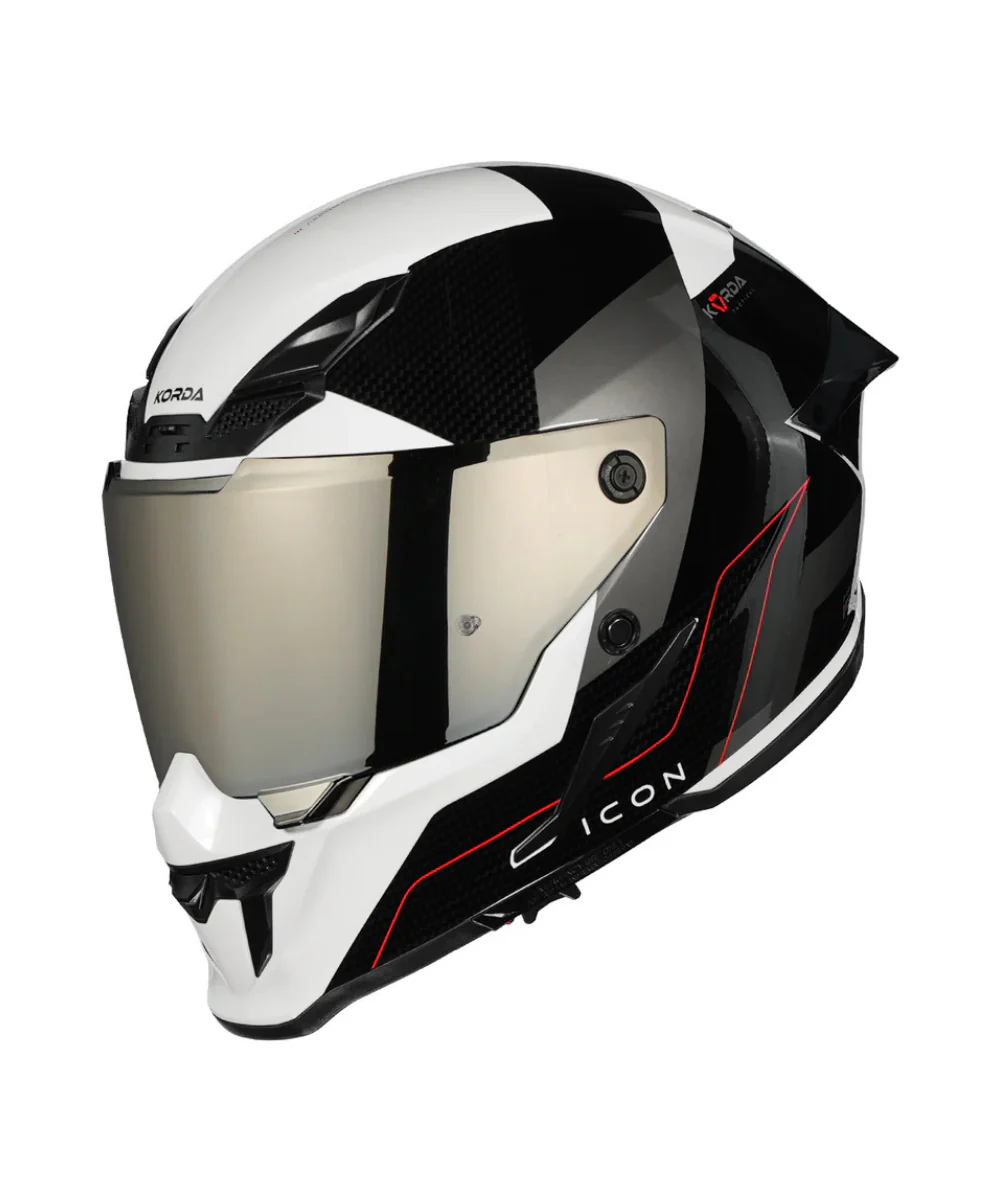 Korda Icon NYX Helmet - Gloss Black White - Image 5