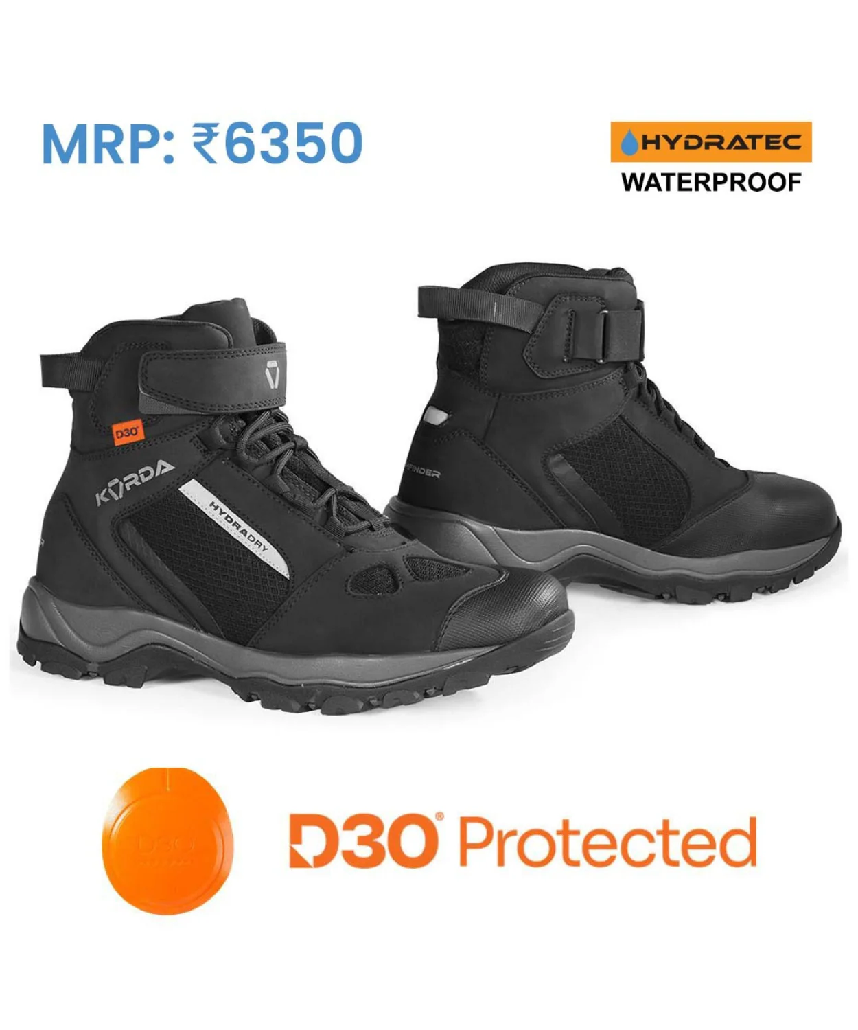 Korda Pathfinder Water Proof Riding Boot with D3O - Black - Image 3