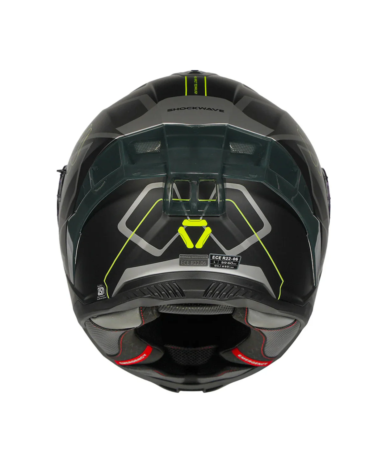 Korda Shockwave Flow Helmet - Matt Grey Fluorescent Yellow - Image 4