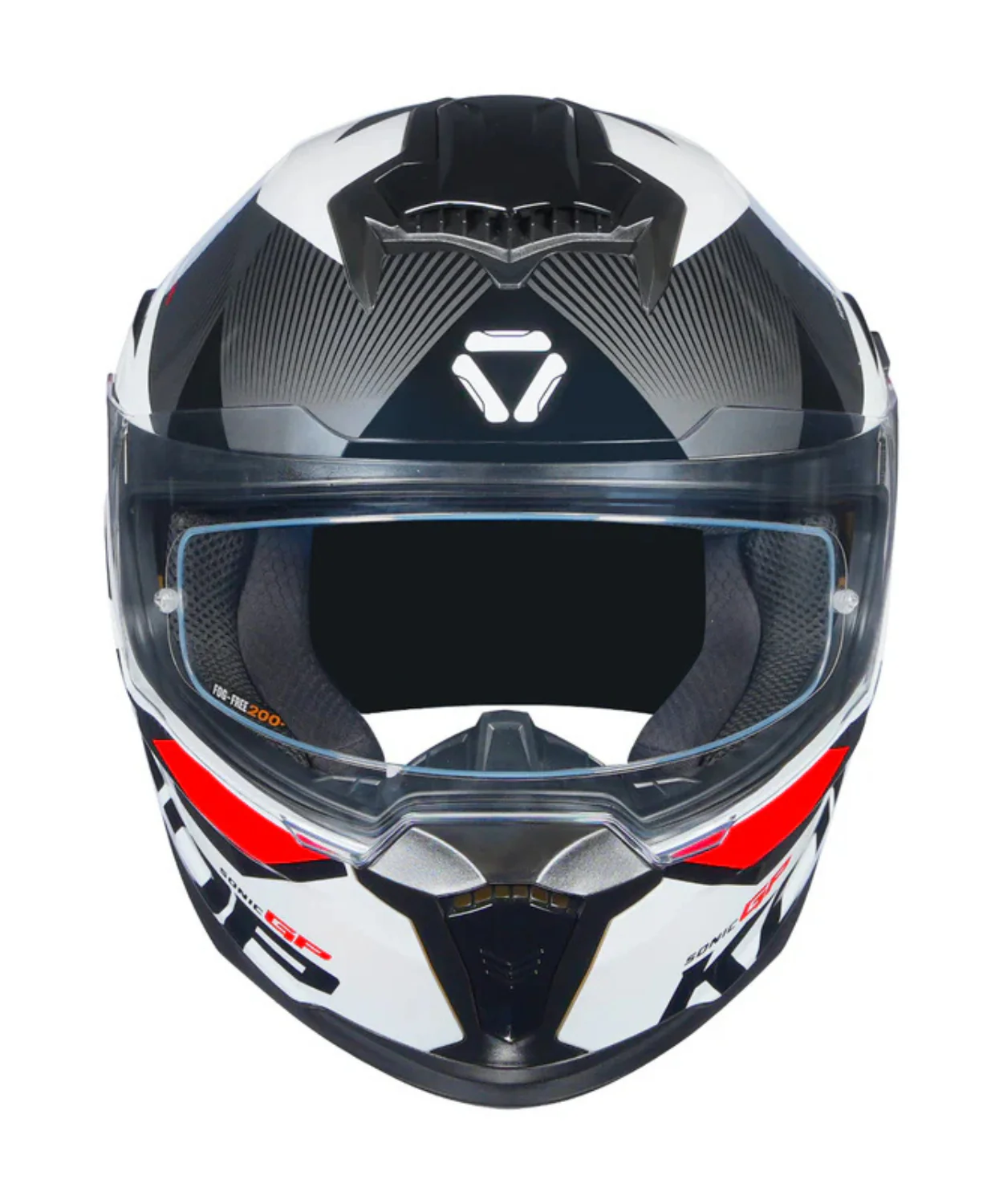 Korda Sonic GP Brave Helmet - Gloss White Red - Image 3