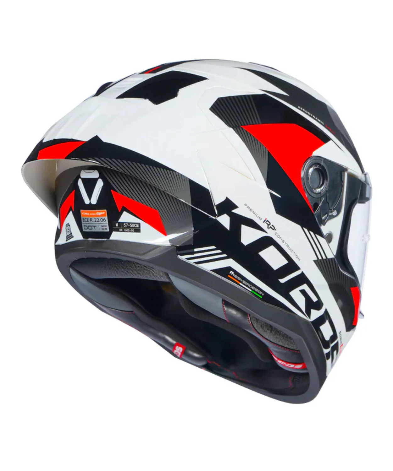 Korda Sonic GP Brave Helmet - Gloss White Red - Image 6